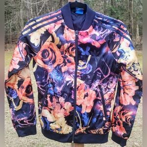 Adidas Originals Floral Rose Print Superstar Track Jacket Girls 11/12